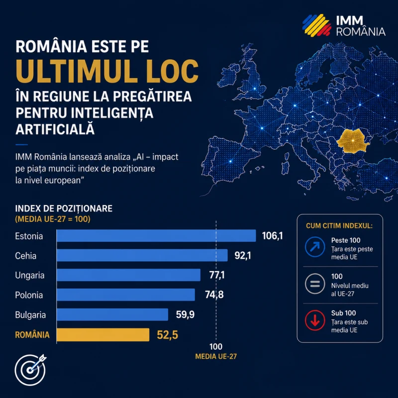 AI – impact pe piața muncii, index de poziționare la nivel european